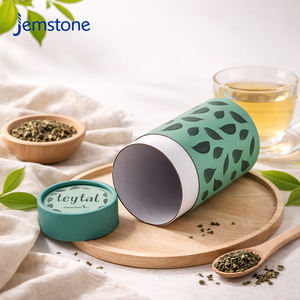 Boîte d'emballage cylindrique en papier kraft recyclable personnalisée pour poudre de matcha, tubes en papier personnalisés pour l'emballage du thé - Product Image 4