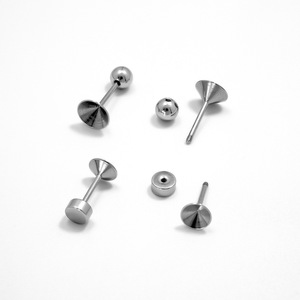 Piercing d'oreille en acier inoxydable, disque rond de 4 mm, base creuse, strass, accessoire de bijouterie unisexe - Product Image 4