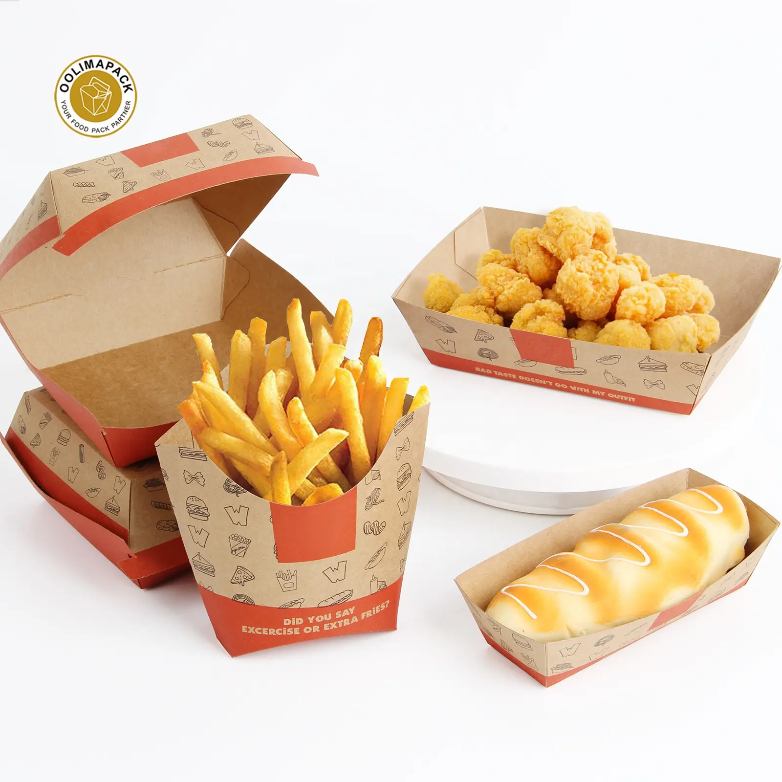 Aangepaste Wegwerp Verpakking Nemen Fastfood Burger/Lade/Soep Cup Container Box Voor Restaurant