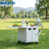 Chariot pliable portable léger à quatre roues, chariot de jardin stable, chariot de camping extérieur pour la plage