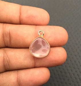 Pierre précieuse en Quartz Rose naturel poli brut 92.5 argent or poli pendentif femmes bijoux religieux en cristal faits à la main - Product Image 3