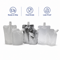 Pochette souple transparente personnalisable avec logo, 50 ml, 100 ml, avec bec verseur, pour emballage de liquides, jus, boissons, cosmétiques