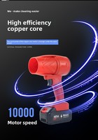 Souffleur industriel sans fil rechargeable haute puissance à batterie au lithium, sèche-cheveux en plastique, collecteur de feuilles mortes et de poussière, sans balais
