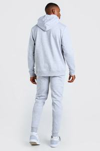 Wholesale <b>Plain</b> Jogging Long Sleeeve Slim Fit Sweat Suit High Quality Lite <b>Grey</b> Tracksuit Streetwear Sweat suit for <b>men</b> - Product Image 3