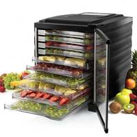 Tien Laag 10 Trays Huishoudelijke Gedroogde Fruitmachine Fruitdroger Groente Dehydrator Roestvrijstalen Grote Capaciteit Voedseldroger