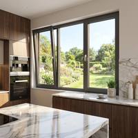 Ventana Abatible y Oscilobatiente de Aluminio HUACAI con Doble Apertura Interior, Drenaje Oculto y Tira de Goma EPDM