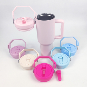 Gobelet isotherme 40 oz sans BPA, résistant aux fuites, compatible lave-vaisselle, avec couvercle à paille rabattable détachable et poignée de transport – Vente en gros - Product Image 1