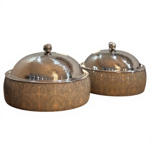 Juego de Dos Calentadores de Comida Metálicos de Alta Calidad, Diseño Artesanal, Cazuela Clásica y Elegante, Nueva Olla Metálica - Product Image 1
