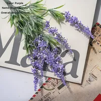 Vente en gros de fleurs artificielles en lavande, bouquet de fleurs artificielles pour l'arrangement floral, décoration de mariage, décoration de table à domicile
