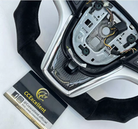 Volant en cuir et fibre de carbone personnalisé pour Corvette Camaro 2012-2015, style F1 avec suède noir