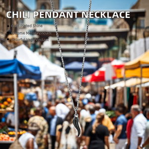 Stainless Steel <strong>Gold</strong> Plated Colorful <strong>Cornicello</strong> Vegetable Red Chili <strong>Necklaces</strong> Lucky Horn Pendant <strong>Necklace</strong> for Women Trendy - Product Image 6