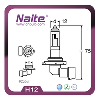 NAITE Produits en gros Ampoules halogènes H12 12V 53W PZ20d pour accessoires automobiles