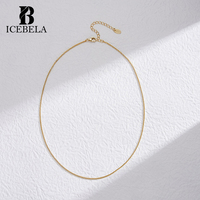 S925 argent 1.2mm Chopin chaîne collier plaine collier minimaliste bijoux platine câble chaîne collier ras du cou pour les femmes