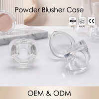 Boîte cosmétique transparente en forme de cœur en PS recyclable avec logo personnalisé pour fard à paupières, illuminateur, blush et gloss à lèvres avec couleur personnalisée