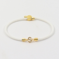 Bracelet de lettre initiale en plaqué or ajustable pour femmes, bracelets diamant en zircon pavé brillant à la mode