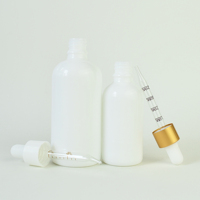 LANJING Flacon compte-gouttes en verre blanc mat 30ml 50ml 100ml Volumes pour huile sérum lotion cosmétique emballage diffuseur vide remplissage