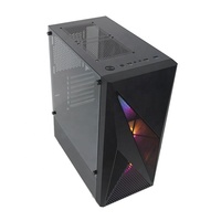 MATX Mid Tower Gaming PC Case with Aluminum Alloy Construction Iron Mesh Front Panel Tempered Glass Side Panel