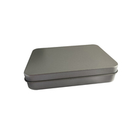 Boîte en étain portable à charnière pour clés USB, argentée unie, vente en gros