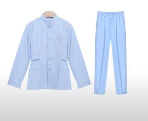 Femme médecin deux pièces gommage ensembles à manches longues Style chinois vêtements de <span class=keywords><strong>travail</strong></span> avec col montant pour l'hôpital soins infirmiers maison soignant <span class=keywords><strong>travail</strong></span> - Product Image 2