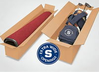 Gewöhnlicher Blanko-Einzelwand-Wellpappen-Transportverpackungskarton mit Prägung, UV-Beschichtung, Abbaubar, Anpassbar, Langer Karton