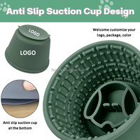 Gamelle anti-glouton pour chien en forme de baril, en silicone, 2-en-1, avec tapis de léchage pour friandises