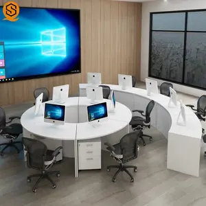 Ufficio scrivania di lusso esecutivo moderna scrittura tavolo scrivania rotonda a forma di scrivania del computer mobili per ufficio
