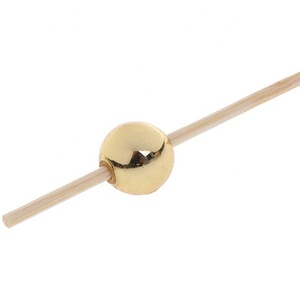 Brochettes de décoration en forme de boule rose, bleue, blanche, argentée et dorée, pics à cocktail en bambou personnalisés - Product Image 3