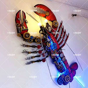 Escultura Steampunk <span class=keywords><strong>de</strong></span> <span class=keywords><strong>Hierro</strong></span> Realista <span class=keywords><strong>de</strong></span> Gran Tamaño para Colgar <span class=keywords><strong>en</strong></span> la Pared <span class=keywords><strong>de</strong></span> Restaurantes, Color Personalizado, Hecha a Mano - Product Image 5