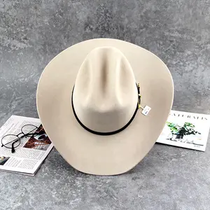 LiHua High Quality Wholesale 9CM Brim Classy Cowboy Hat Western Cowboy Hat With Different Belt