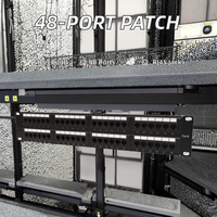 Panneau de brassage réseau 2U 19 pouces en acier UTP 48 ports CAT5E/CAT6 avec gestion des câbles pour système de câblage réseau