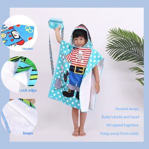 Serviette de bain absorbante en microfibre à capuche personnalisable pour bébé et enfant, imprimé crocodile de dessin animé, pour <span class=keywords><strong>la</strong></span> maison et <span class=keywords><strong>la</strong></span> <span class=keywords><strong>plage</strong></span> - Product Image 2