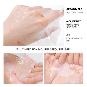 Masque facial en tissu non tissé en fibre végétale blanche sans eau, pétales de camomille lyophilisés Y265, matériau de support - Product Image 3