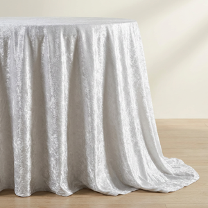 Mantel de Terciopelo Arrugado de Lujo de 220 g/m², Redondo de 132 Pulgadas, para Decoración de Bodas y Eventos - Product Image 3