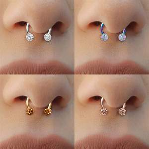 Bijoux de Piercing en <span class=keywords><strong>fer</strong></span> à <span class=keywords><strong>cheval</strong></span> 16G Cartilage Helix <span class=keywords><strong>Tragus</strong></span> boucles d'oreilles cerceau lèvres Piercing retenue Bling Septum anneaux de nez - Product Image 2