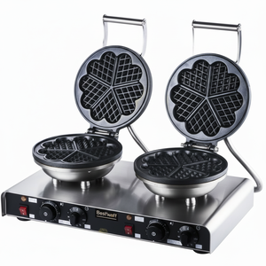 Kitchbox Industrial Commercial Flower Waffle Maker (Paquete de 2)-Revestimiento antiadherente Placas extraíbles y lavables Modo de ahorro de energía - Product Image 1