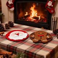 Sous-verres de Noël minimalistes, entièrement faits à la main au crochet et au tricot - Nouveautés prêtes à l'emploi en provenance de Chine