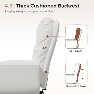 Fauteuil de bureau inclinable moderne en cuir PU, dossier épais et rembourré, accoudoirs pivotants et réglables, ergonomique, adapté aux animaux domestiques, pour salon - Product Image 3