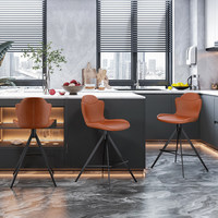 Tabouret de bar pivotant haut, style moderne minimaliste, luxe léger, bambou, usage domestique HD-7230D