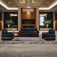 Canapé contemporain de luxe pour la réception de bureau en attente Lobby en cuir pour visiteurs Canapés de la salle de sortie Art Minimaliste Business Rec