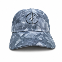 Topi Denim Custom Logo Bordir Timbul 6 Panel Efek Distressed Bernapas Premium Sporty Outdoor