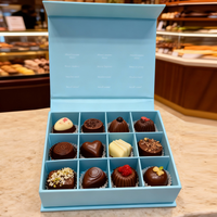 Boîtes d'emballage personnalisées pour chocolats de luxe avec insert en papier, séparateurs 6, 9, 12 compartiments