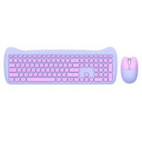 Combo clavier souris sans fil 2.4G en forme de chat en gros d'usine en stock