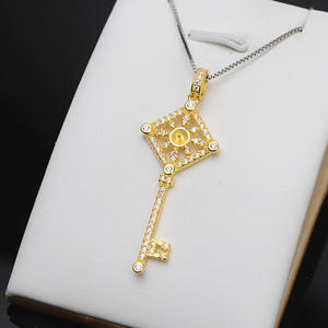 S925 Silver Pendant Trendy Female Key Head Pendant 5-6 Pearl DIY <b>Jewelry</b> Accessories Empty <b>Tray</b> Semi Finished <b>Jewelry</b> Findings" - Product Image 4