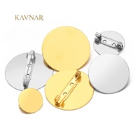 KAVNAR Broche Ronde Vierge en Acier Inoxydable Plaqué Or 18K, Luxe Léger, pour Fabrication de Bijoux DIY, Vente en Gros