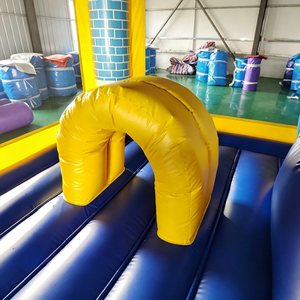 Château gonflable bleu et jaune en PVC imprimé pour enfants, pour jardin, capacité 500 kg, 10-20 personnes, usage domestique et commercial - Product Image 3