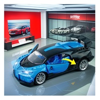 Nouvelle Voiture Télécommandée Bugatti 22CM (8.7 POUCES) pour Enfants, 6 Canaux, Éclairage, Portes Ouvrantes, Câble USB, Style Cool et Abordable