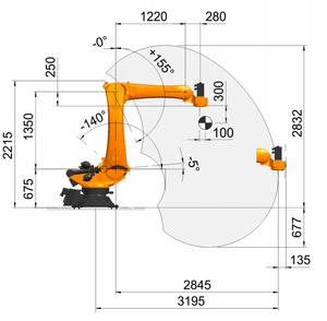 Brazo Robótico Industrial de 4 Ejes KR 180 R3200 para Paletización con PLC, Caja de Cambios, Motor y Componentes Principales, Carga Útil de 180 kg - Product Image 3