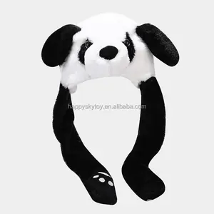 Wholesale New Korea Panda Gorras Earflap Cap Lovely Waving Bunny Hat PP Cotton Filling Unisex 60cm Imitating Animal Fashion