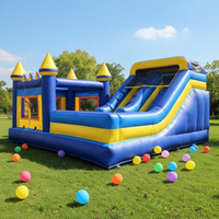 Château Gonflable Commercial, Trampoline Gonflable avec Toboggan, pour Enfants et Adultes, avec Souffleur