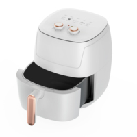 Friteuse à air électrique en acier inoxydable, contrôle numérique/mécanique, surface antiadhésive, thermostat réglable, 5,1-6L, usage domestique